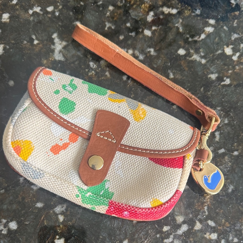 Dooney and Bourke , leather and canvas, wristlet